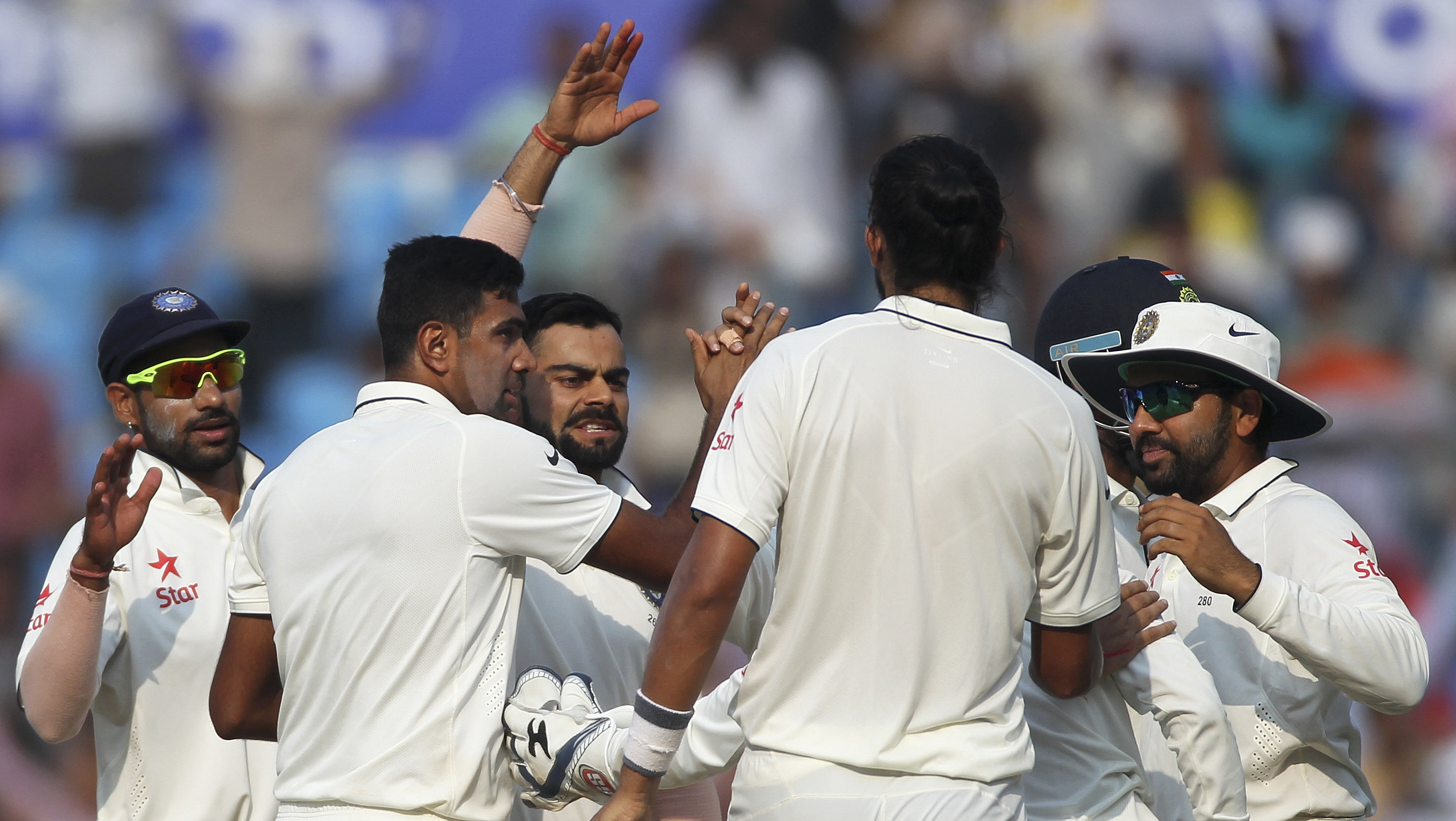 Ravichandran Ashwin claimed 12 wickets in the match as India swamped South Africa by 124 runs with two days to spare in the third Test and clinched the Test series. (Photo: AP) Ravichandran Ashwin claimed 12 wickets in the match as India swamped South Africa by 124 runs with two days to spare in the third Test and clinched the Test series. (Photo: AP)